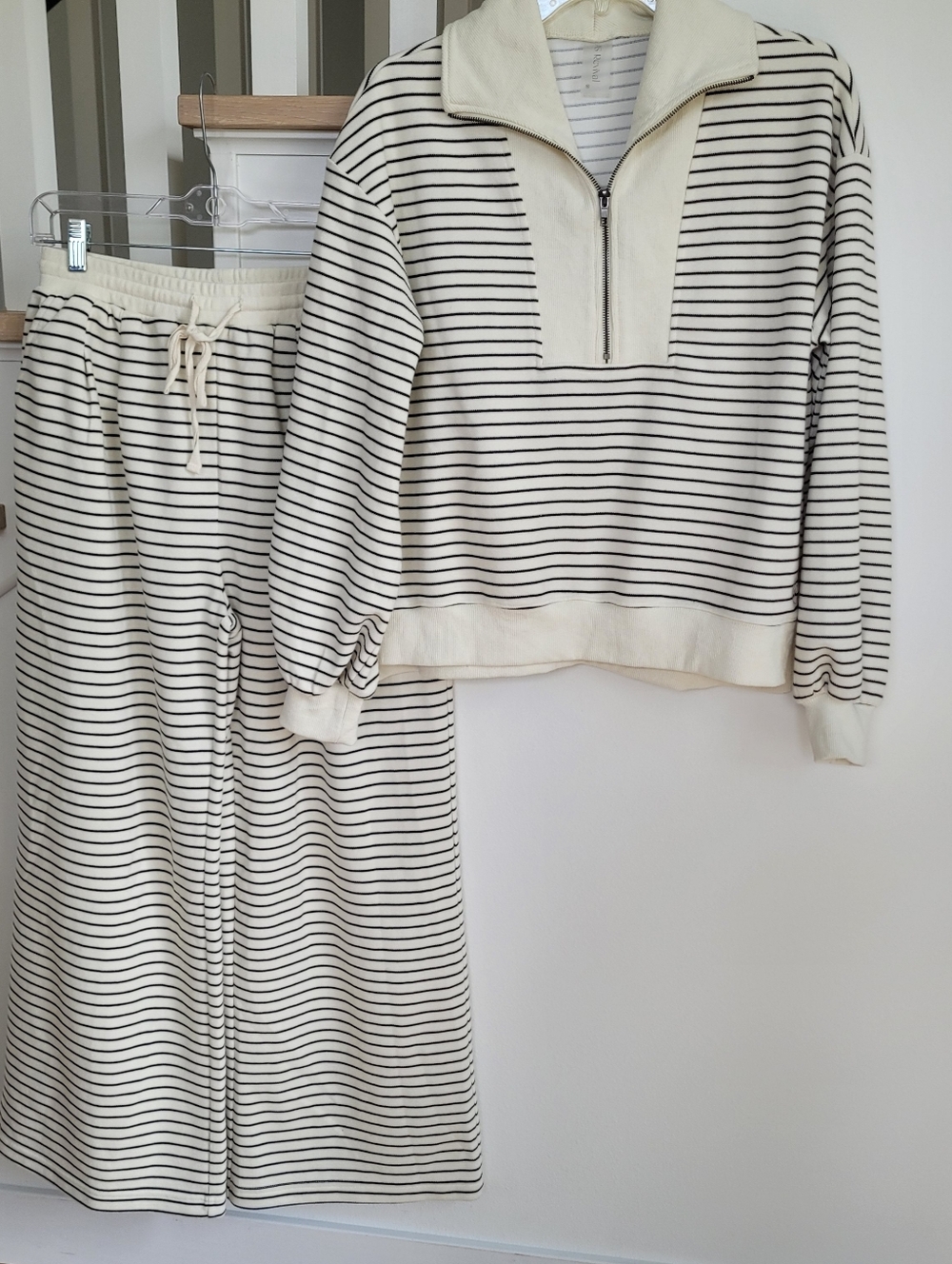 ALTAR'D STATE Striped Half-Zip Terry Pullover and Pants Set - Picture 2 of 9